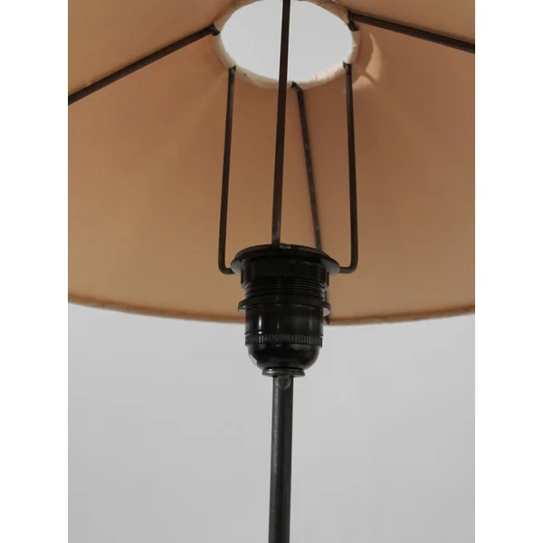 Mid-Century Swedish Wood And Iron Tall Lamp