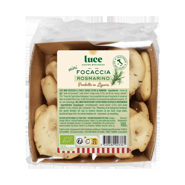 Mini focaccia romarin bio Luce - 100 g