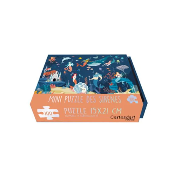 Mini puzzle sirènes coloris multicolore Cartes d'Art