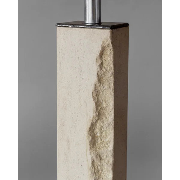 Modernist Travertine and Metal Table Lamp