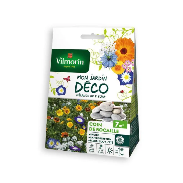 Mélange de fleurs Coin de rocaille Vilmorin - graines à semer 7 m² de surface