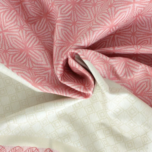 Nappe carrée 170x170 cm Jacquard 100% coton + enduction acrylique CHARLESTON rouge Corail