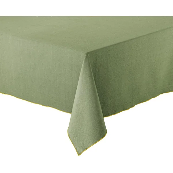 Nappe en coton recyclé coloris matcha Grace - 250 x 140 cm