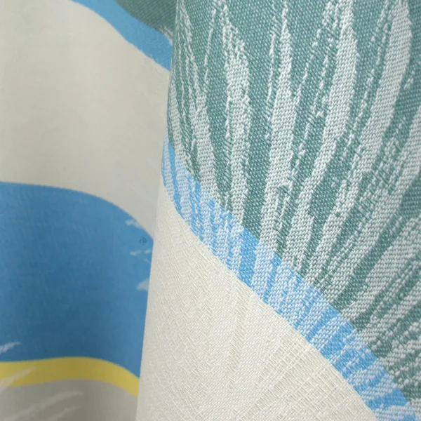 Nappe ovale 170x240 cm PALMIER bleu lagon Jacquard 100% coton + enduction acrylique