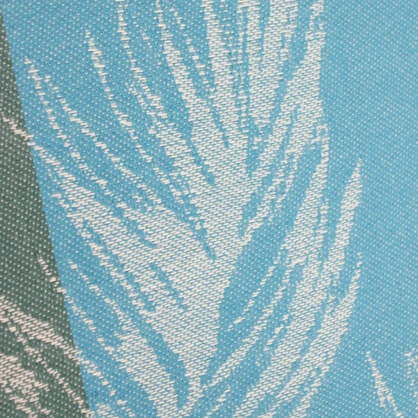 Nappe ovale 170x300 cm PALMIER bleu lagon Jacquard 100% coton + enduction acrylique