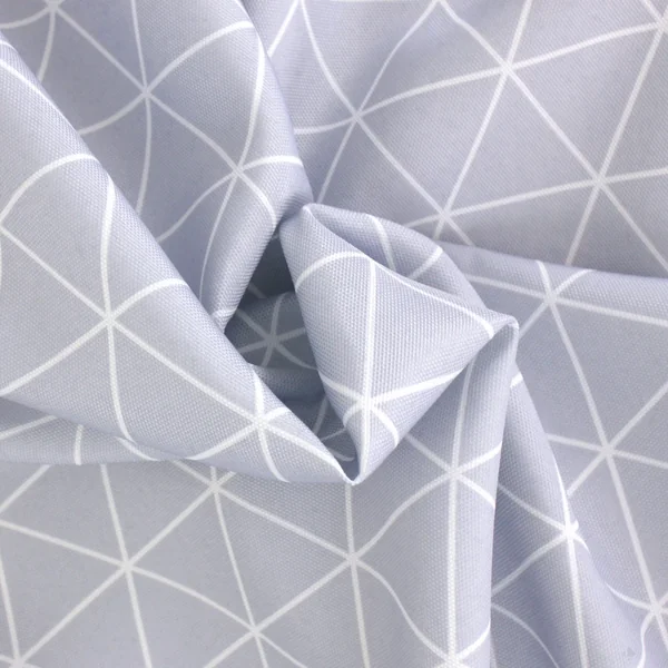 Nappe ovale 180x240 cm imprimée 100% polyester PACO géométrique bleu nuage