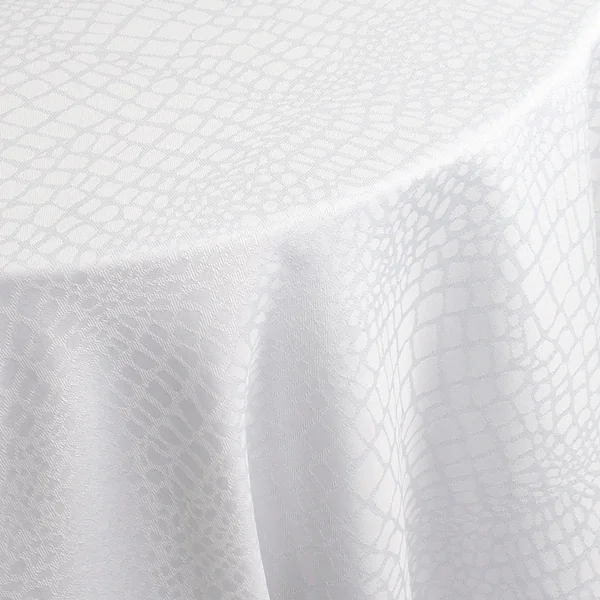 Nappe ovale 180x300 cm Jacquard 100% polyester LOUNGE blanc