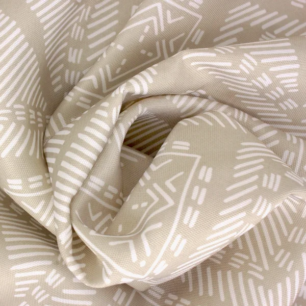 Nappe rectangle 150x200 cm imprimée 100% polyester BOHO géométrique beige ficelle