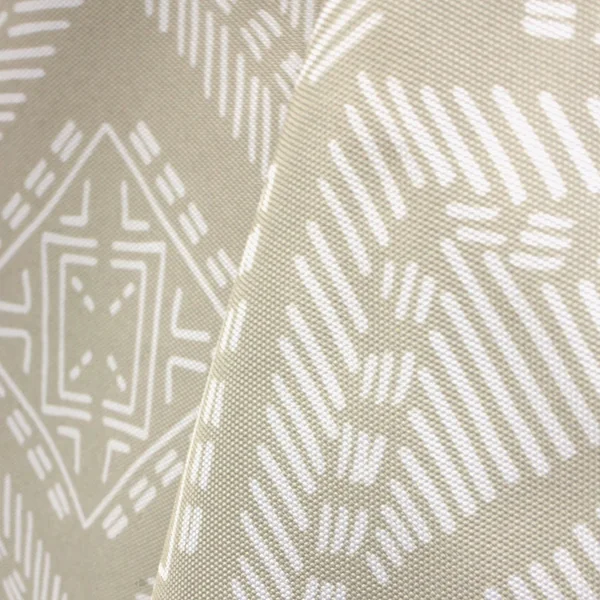 Nappe rectangle 150x200 cm imprimée 100% polyester BOHO géométrique beige ficelle