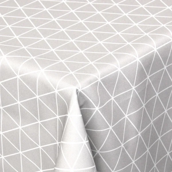 Nappe rectangle 150x200 cm imprimée 100% polyester PACO géométrique gris Argent