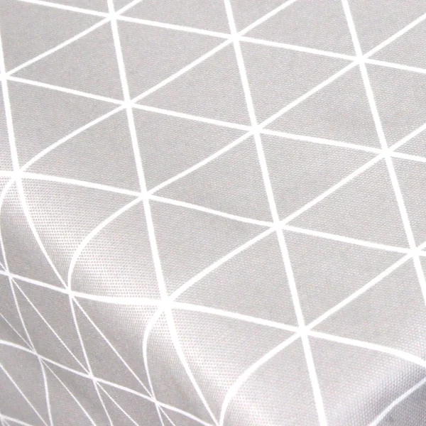 Nappe rectangle 150x200 cm imprimée 100% polyester PACO géométrique gris Argent