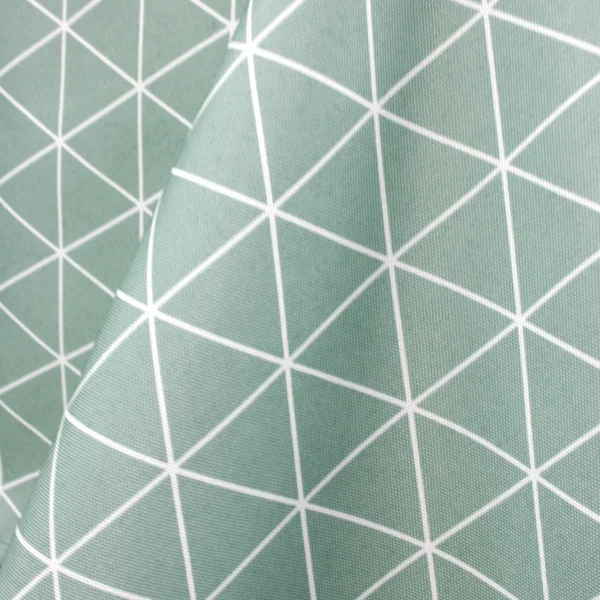 Nappe rectangle 150x300 cm imprimée 100% polyester PACO géométrique vert thym