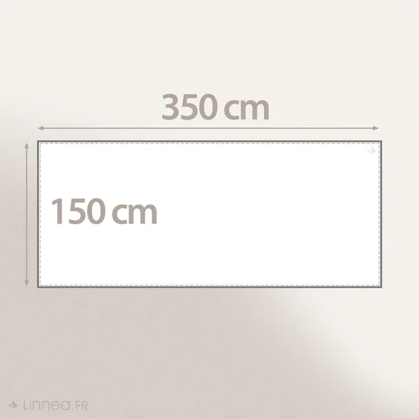 Nappe rectangle 150x350 cm imprimée 100% polyester BOHO géométrique beige ficelle