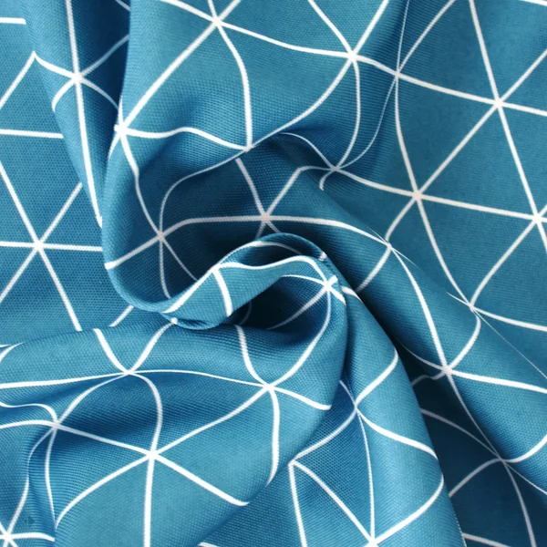 Nappe rectangle 150x350 cm imprimée 100% polyester PACO géométrique bleu curacao