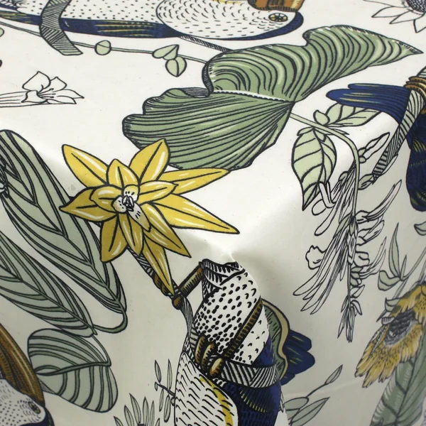 Nappe rectangle 160x200 cm BRESIL vert 100% coton + enduction acrylique