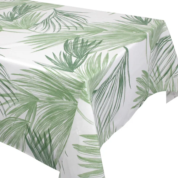 Nappe rectangle 160x300 cm OASIS vert 100% coton + enduction acrylique