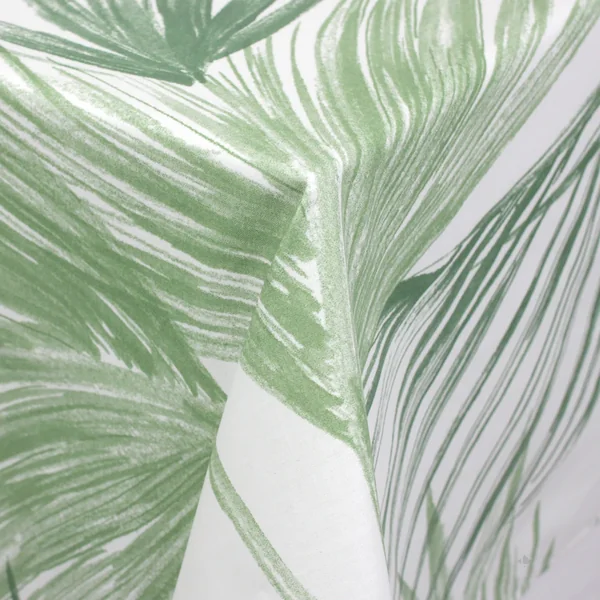 Nappe rectangle 160x300 cm OASIS vert 100% coton + enduction acrylique