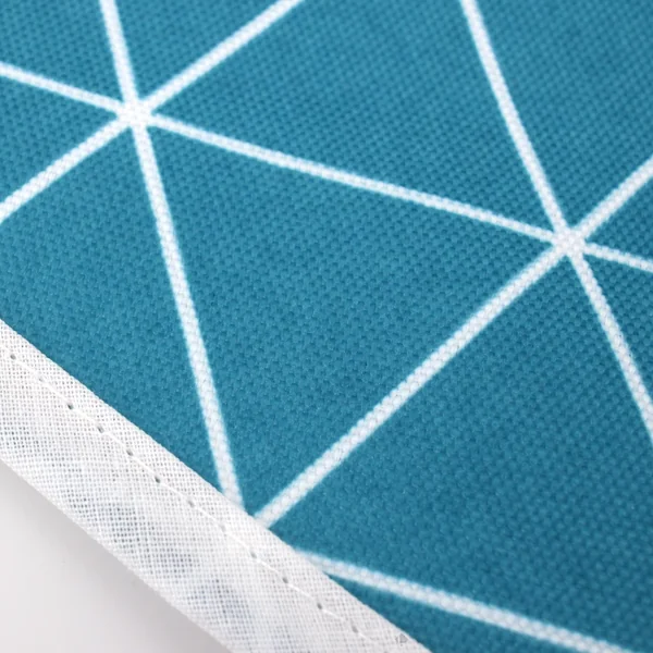 Nappe ronde 180 cm imprimée 100% polyester PACO géométrique bleu curacao