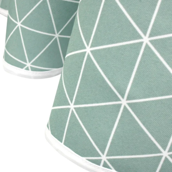 Nappe ronde 180 cm imprimée 100% polyester PACO géométrique vert thym