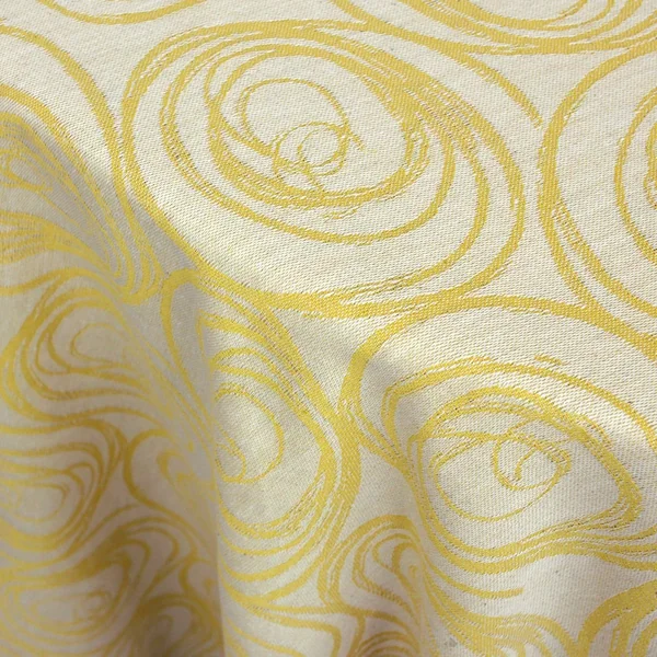Nappe ronde 180 cm Jacquard 100% coton SPIRALE jaune citron