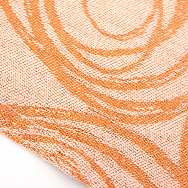 Nappe ronde 180 cm Jacquard 100% coton SPIRALE orange papaye
