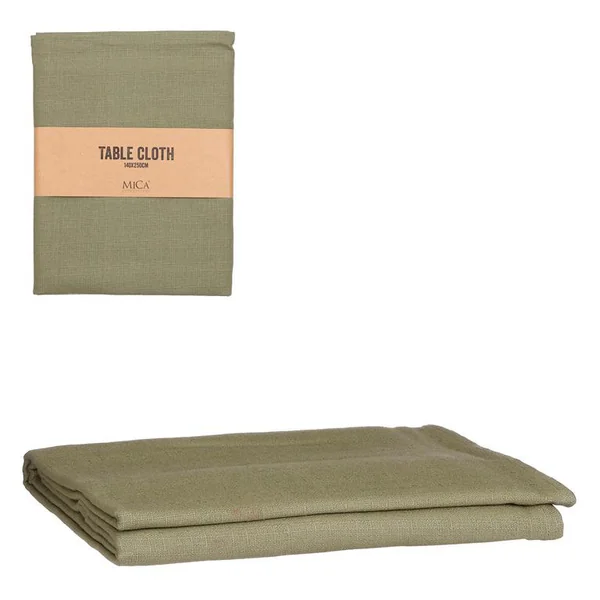 Nappe Villia coloris vert en coton - 250 x 140 cm