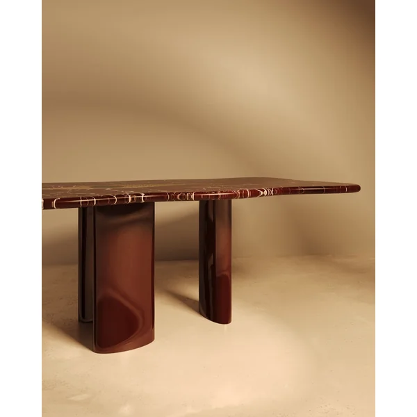 NAZAR – Glossy Lacquered Base, Marble Top with Khatam Marquetry