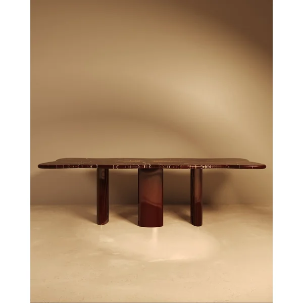 NAZAR – Glossy Lacquered Base, Marble Top with Khatam Marquetry