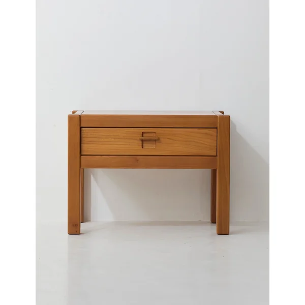One-drawer Side Table in Wood, France circa 1980