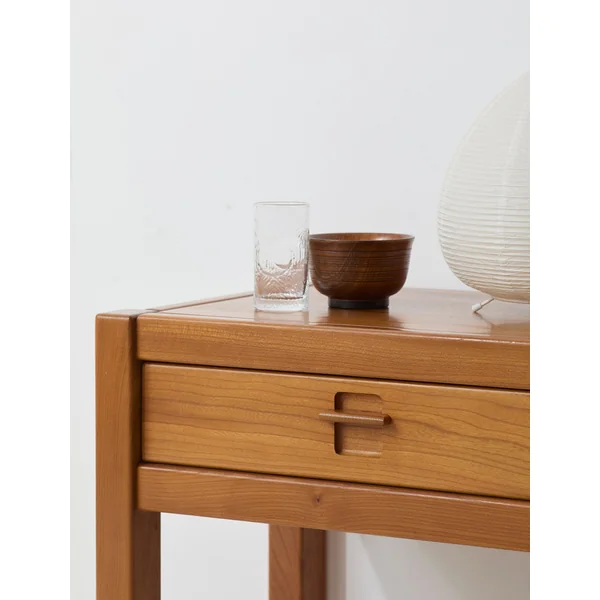 One-drawer Side Table in Wood, France circa 1980