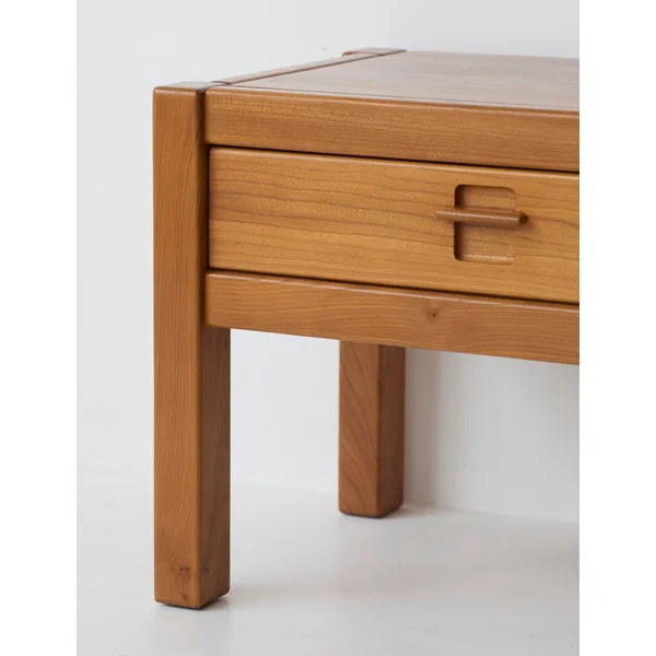 One-drawer Side Table in Wood, France circa 1980