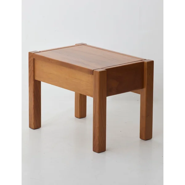 One-drawer Side Table in Wood, France circa 1980