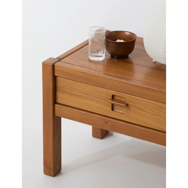 One-drawer Side Table in Wood, France circa 1980
