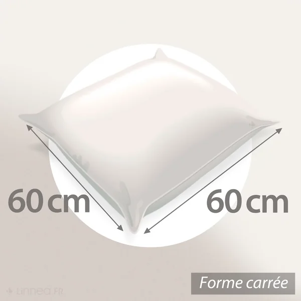 Oreiller 60x60 cm GRIZZ'LIT FLOTEX - Fibre creuse Polyester