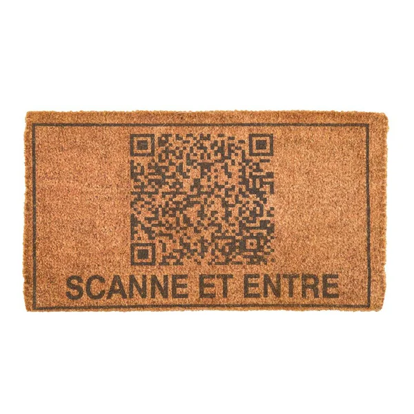 Paillasson coloris marron en fibre de coco - 40 x 72 cm