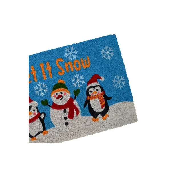 Paillasson de Noël en fibre de coco naturelle Let it snow 40 x 60 cm GoodHome