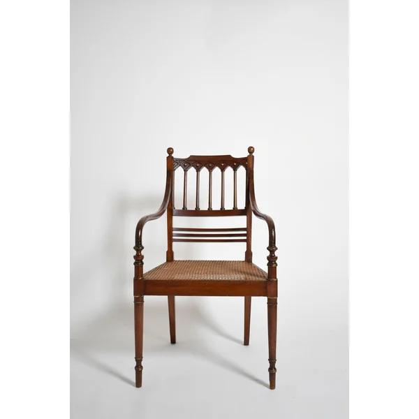 Pair of George III style armchairs, XIXth c.