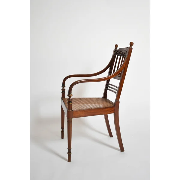Pair of George III style armchairs, XIXth c.