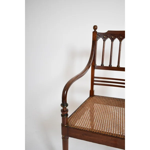 Pair of George III style armchairs, XIXth c.