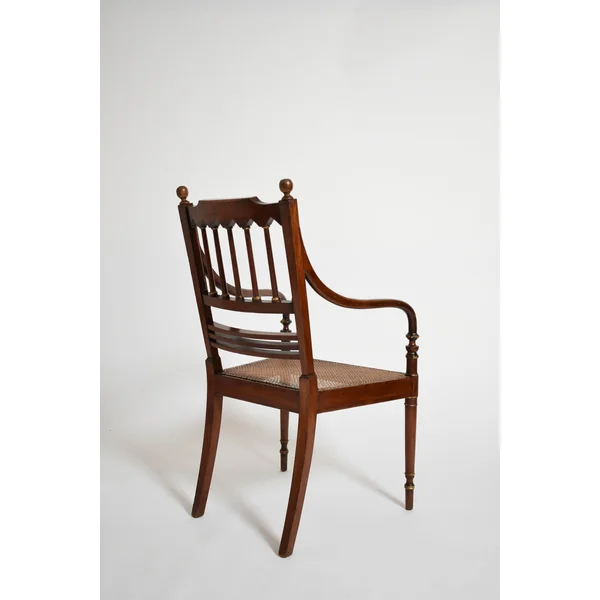 Pair of George III style armchairs, XIXth c.
