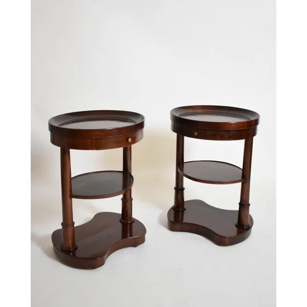 Pair of Mahogany Kidney Ovale Tables, XIXth c.