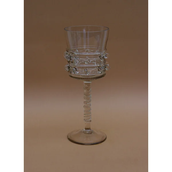 Pair of Mouthblown Wine Glass - Tall Spirals
