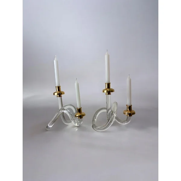 Pair of Pretzel Candleholders by Dorothy Thorpe, Circa 1970