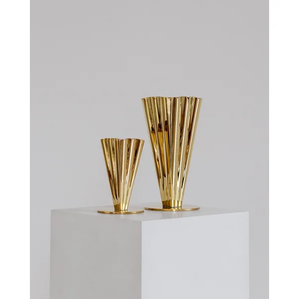 Pair of Scandinavian Modern Brass Vases, 1950s