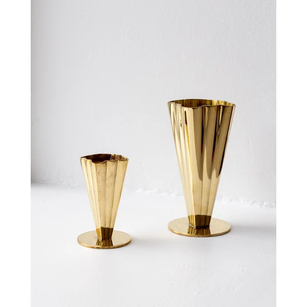 Pair of Scandinavian Modern Brass Vases, 1950s