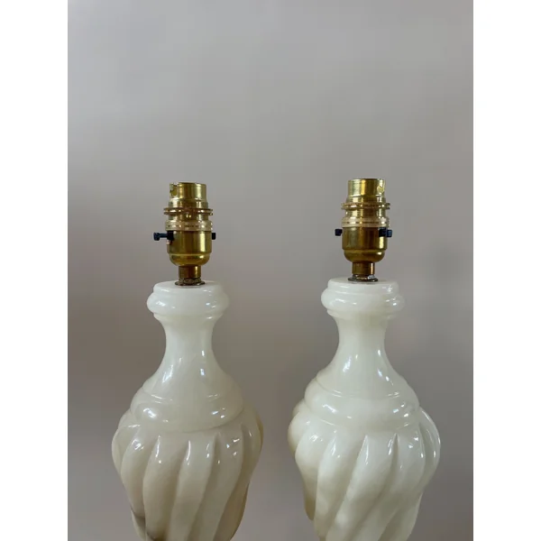 Pair of Vintage Alabaster Lamps