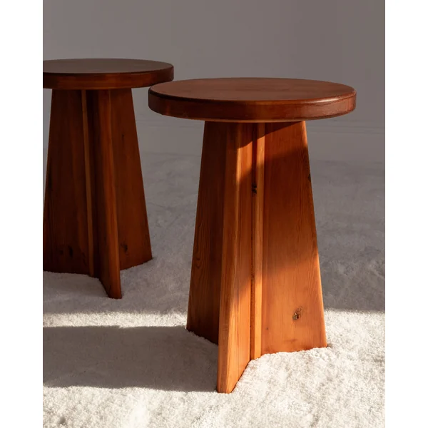 Pair of Vintage Swedish Pine Stools