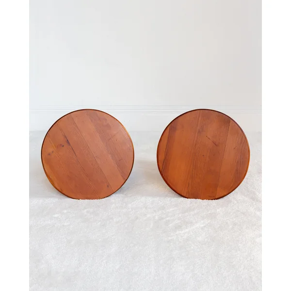 Pair of Vintage Swedish Pine Stools