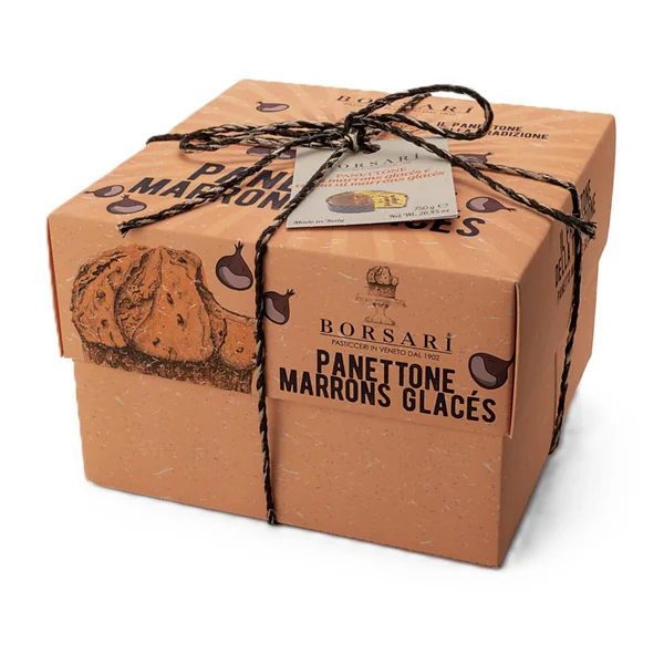 Panettone aux marrons glacés Borsari - dans une boîte en carton 750 g