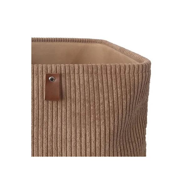 Panier carré en velours camel Mixxit
